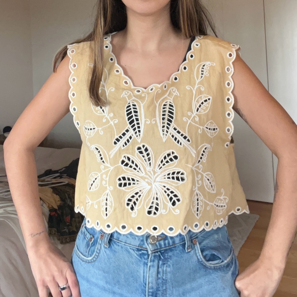 FARM Rio - embroidered top - size S